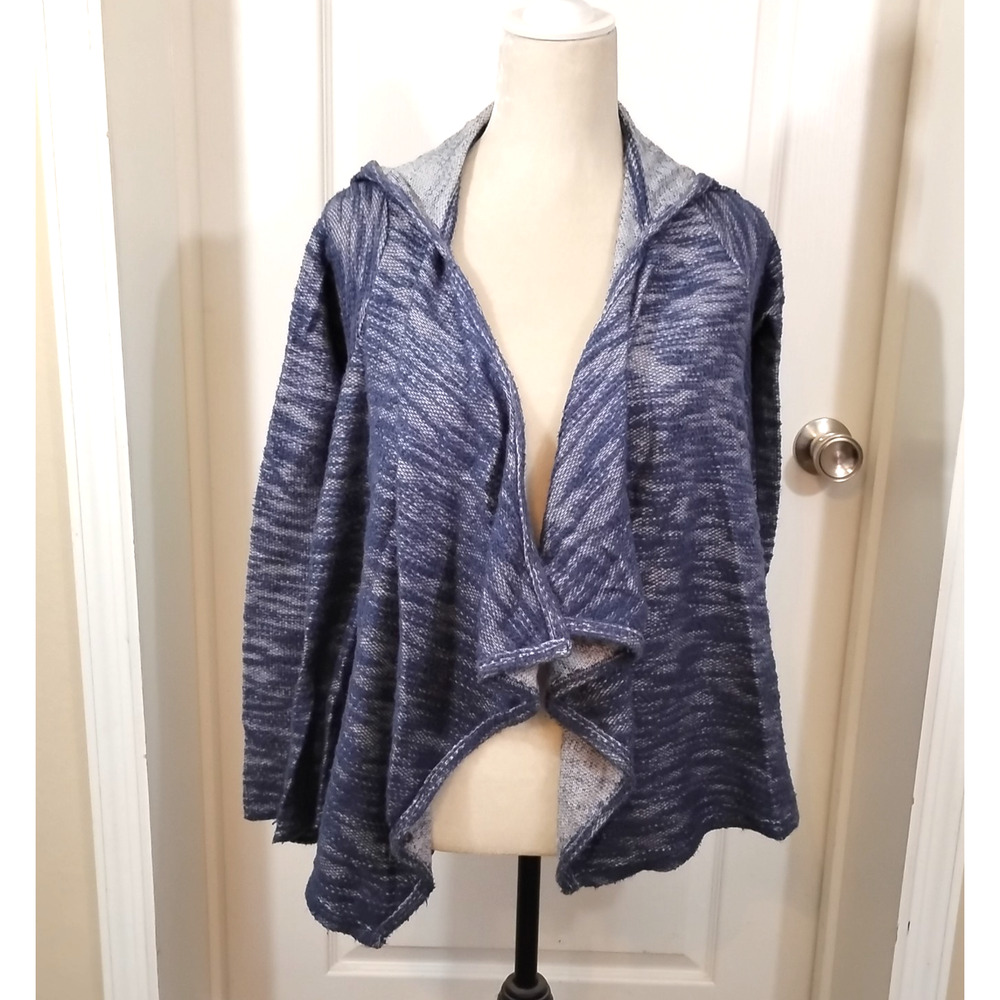Hollister Women XS Open Front Hooded Cardigan Blue Casual - Picture 2 of 7